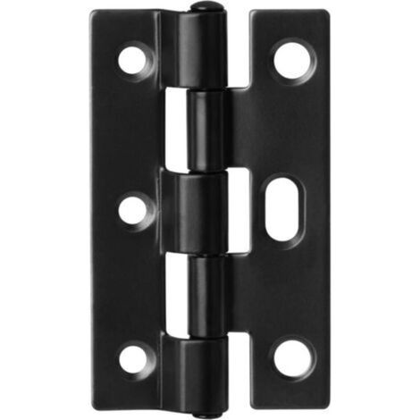 Kit de 20 charnières à vis pour portes et fenêtres – 75 × 44,5 mm, noir mat, épaisseur 1,8 mm, avec trous réglables pour un ajustement précis