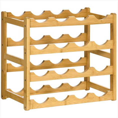 Buffet en bambou naturel 4 niveaux casier à bouteilles 43 x 23,5 (1/5)
