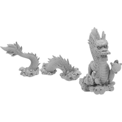 Statue de Dragon en Pierre Bleue Légère pour Décoration de Jardin et Bureau, Usage Polyvalent Base Stable, pour Extérieur et Table (1/5)