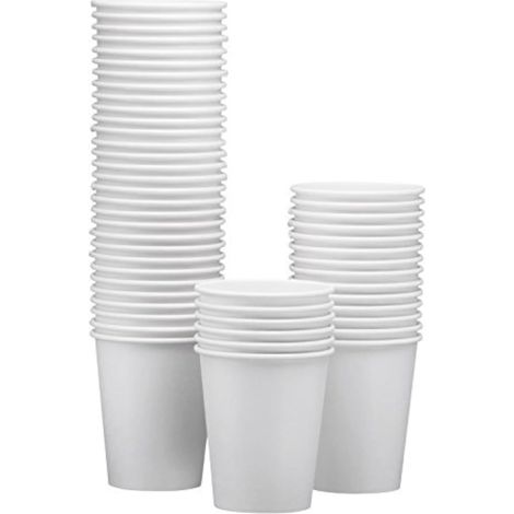 Gobelet En Papier Blanc - 236 ml - Pour Boissons Chaudes Ou Froides - Idéal Pour Fontaines À Eau, Café, Thé, Jus - Lot De 100 (1/5)