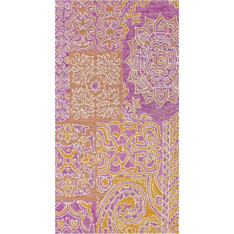 Tapis Touffeté à la Main à Motif Vintage Oriental 80 x 150 cm Multicolore Avanos