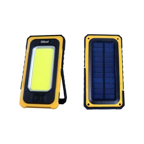 Elbat Bombillas LED de la Marca Modelo Linterna LED Solar Recargable - Gancho e Iman - COB 10W 800LM - Color Negro