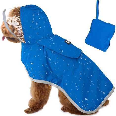Imperméable pour chien TuseRxln - Imperméable - Extérieur en nylon imperméable avec intérieur en maille de coton douce - 1 pièce - Pour la pluie, le vent et la neige - Rose rouge (1/5)