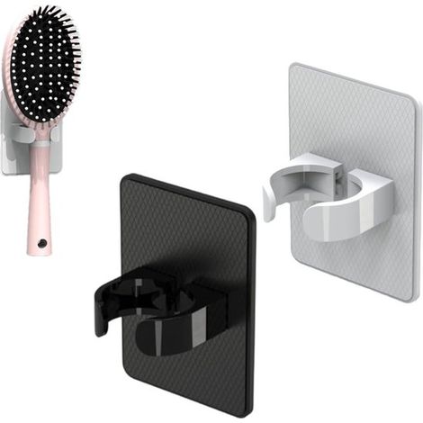 Estantes negros para guardar herramientas de peluquería，26 × 16,5 × 10,5 cm，para secador de pelo，rizador y accesorios，incluye material de montaje (1/4)