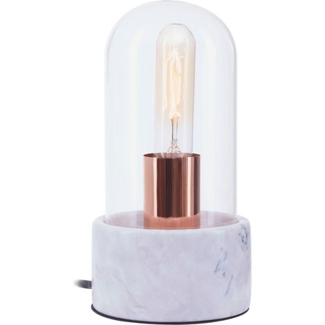 Interiors by Premier Sleek Bell Lamp With Grey Marble Base, Marble Construction Of Bedside Table Light, Nordic Style Modern Lamp (1/5)
