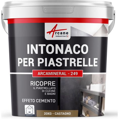 Intonaco per piastrelle del bagno e cucina, su pavimento e pareti - ARCAMINERAL - 20 kg (circa 13 m²) Castagna - ARCANE INDUSTRIES