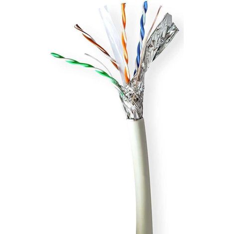 Cable de red cat6a 305 m sfutp cobre macizo gris