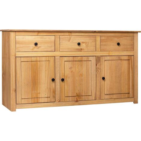 Aparador de madera maciza de pino estilo Panamá 135x40x80 cm (1/4)