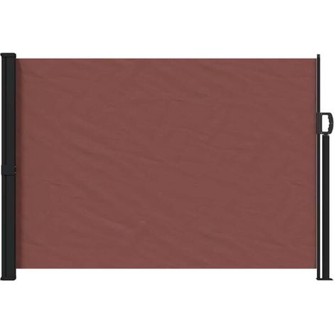 Rideau latéral rétractable, marron, 300 x 170 cm, polyester. (1/5)