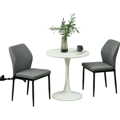 Silla de comedor, tapizada en terciopelo sintético, estructura de acero, gris oscuro. (1/2)