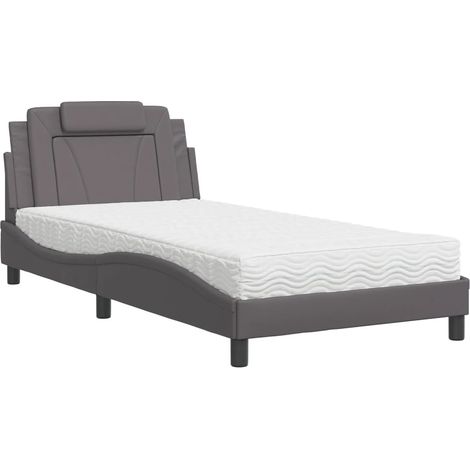Maison Exclusive - Bett "Viana" mit Matratze Grau 100x200 cm Kuns