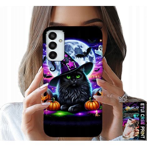 Custodia per Samsung Galaxy M13 4G - motivi di zucca di Halloween con gattini neri e zucche di Salem (1/5)