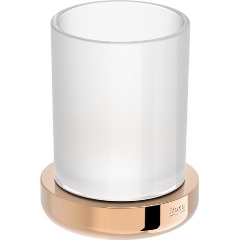 Portavaso y vaso de encimera TEMPO - ROCA Color: Oro rosado (1/2)
