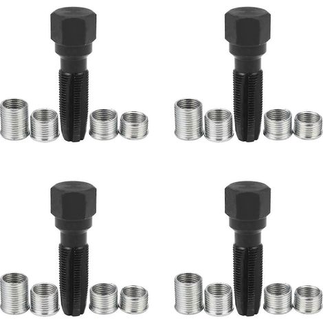 Kit de réparation de filetage de bougie d'allumage 4 pièces, outil de refiletage, alésoir et taraud M14x1,25 (1/5)