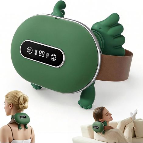 Appareil de massage de la nuque avec fonction chauffante, appareil de massage du dos avec 3 niveaux de massage et 2 niveaux de température, portable et rechargeable pour détendre les muscles du cou (1/5)