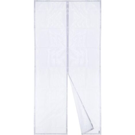 Pr Moustiquaire Magnétique Pour Porte , Rideau en Maille, Joint Magnétique de Haut en Bas avec Fermeture Automatique, Maintient l'air frais à l'intérieur (120x210cm, Blanc) (1/5)