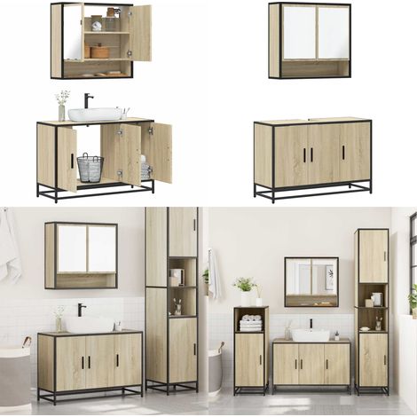 vidaXL Ensemble de meubles de salle de bain 2 pcs chêne sonoma (1/5)