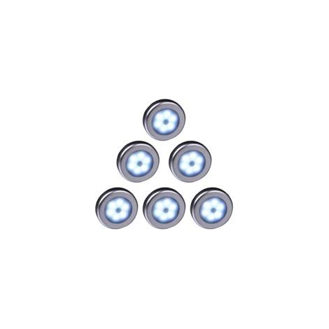 lampade LED wireless con sensore di movimento (guscio argento, luce bianca) - Crezuo