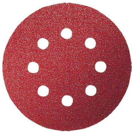 Bosch – Feuille abrasive pour ponceuse excentrique 2609256A24 – Grain 80 – 5 pièces – Perforée pour aspiration – Pour bois dur et teck