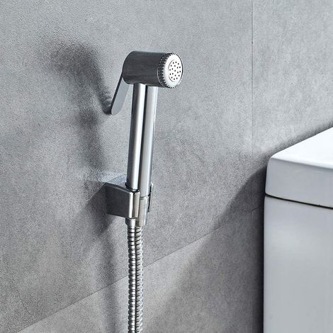 WC-Bidet-Set (1-teilig) mit Halterung und Schlauch, verchromt - AquaForge
