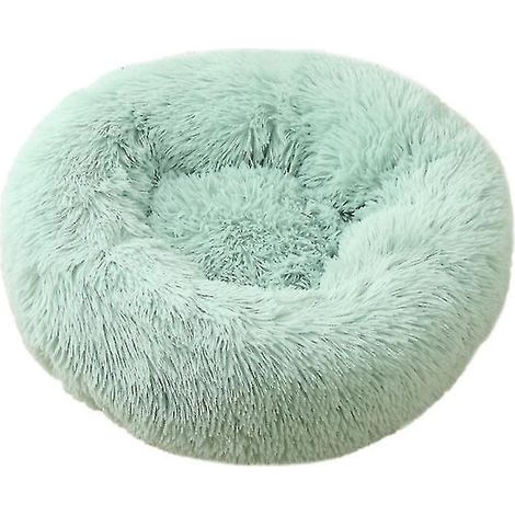 Abnehmbares Haustierbett, Plüsch-Donuts für kleine und mittelgroße Hunde und Katzen – 60 cm – Cyan (1/3)