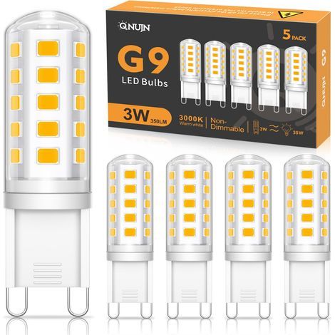 Warm white G9 LED bulb, 5W, 500lm, equivalent to a 50W halogen bulb, non-dimmable energy-saving bulb