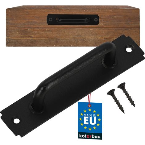 KOTARBAU® Poignée de Meuble - Poignée Porte Coulissante 119 mm - Poignée de Tiroir - Poignée d’armoire - Poignee de Meuble Cuisine - Acier avec Revêtement par Poudre - Noir (1/4)