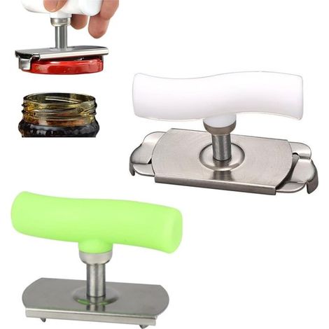 Apriscatole in due pezzi, multifunzionale, in acciaio inossidabile, ergonomico, appositamente progettato per anziani, apriscatole facile da usare anche per chi ha le mani deboli (1/5)
