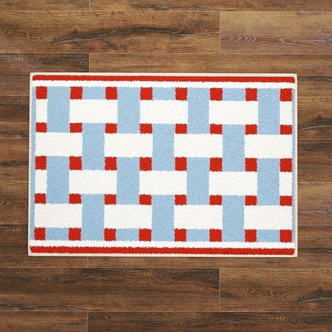 Tapis de bain à carreaux, absorbant, antidérapant, doux au toucher, paillasson de toilettes, tapis carré pour la maison - 40 x 60 cm (1/3)