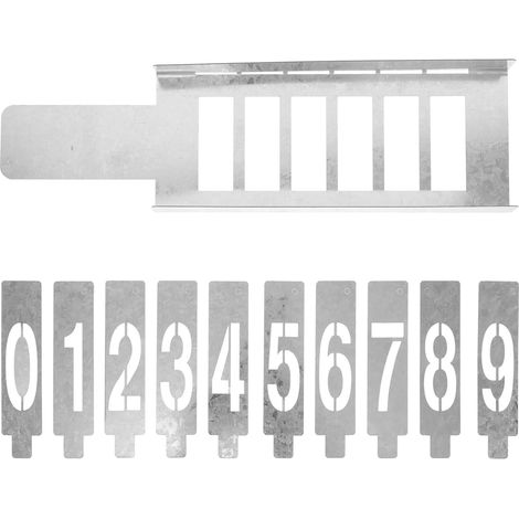 1 jeu de pochoirs chiffres creux pour peinture à la bombe - Gabarits de chiffres réutilisables de 0 à 9 et support à 6 emplacements pour boîte aux lettres ou décoration murale (DIY). (1/5)