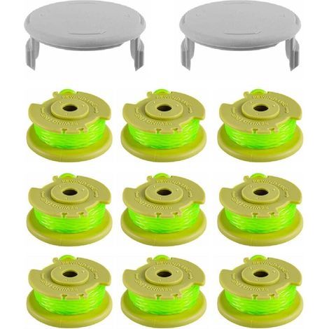 Pack of 9 Plus+ AC80RL3 trimmer line spools, replacement nylon heads with covers for 18V 24V 40V cordless trimmers, 0.080 cm x 3.4 m (1/5)