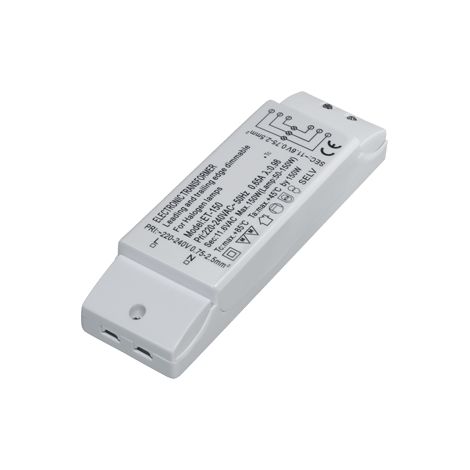Transmedia Halogen-Transformator ET-150 230/12V/50-150 W, Überlastschutz, thermische Sicherung, nicht einstellbar, 160 x 46 x 30 mm