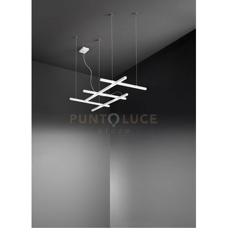 Lampadario Moderno Net Bianco Led Piccolo