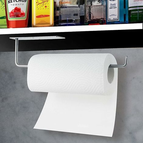 MINKUROW Papierhandtuchhalter, Küchenpapierrollenhalter aus Edelstahl, mit oder ohne Löcher, einfach zu installieren (1/5)
