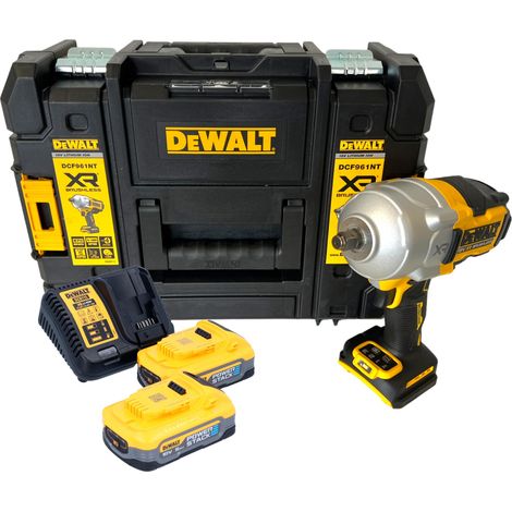DeWalt DCF 961 H2T Akku Schlagschrauber 18 V 1632 Nm 1/2" Brushless + 2x Powerstack Akku 5,0 Ah + Ladegerät + TSTAK (1/5)