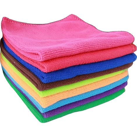 Panni per la pulizia in microfibra, super assorbenti, resistenti e senza pelucchi, 5 pezzi, colori assortiti. (1/2)