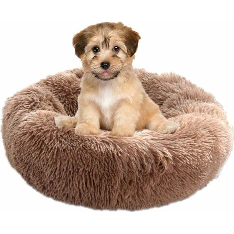 Dog Basket Round Cat Basket Fluffy Pet Bed Cushion Soft and Comfortable, Warm, Waterproof, Non-slip and Washable Dog Cushion Suitable for Cats, Dogs 50CM (1/5)