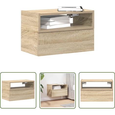 vidaXL Wand-Nachttisch Sonoma-Eiche 45x26x28,5 cm (1/5)