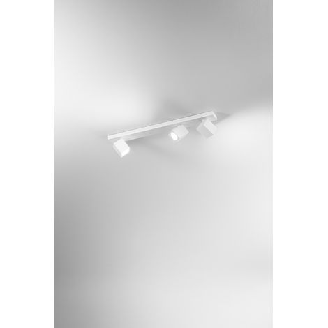 Spot 3 Lumières Orientable en Aluminium Blanc Mat, Structure Métal, Douille GU10, Design Moderne et Fonctionnel pour Intérieur - Perenz Design
