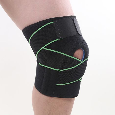 Sport-Kniebandage mit seitlichen Stabilisatoren und Gummipolstern – Verstellbare Unterstützung für Bänder, Meniskus und Kniescheibe, ideal zum Laufen, Basketball, Fitnessstudio und zur Regeneration – (1/5)