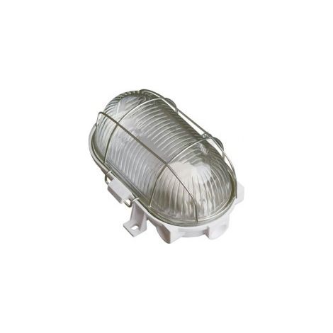 Applique ovale in PVC con griglia metallica E27 60W bianco GSC 0700643