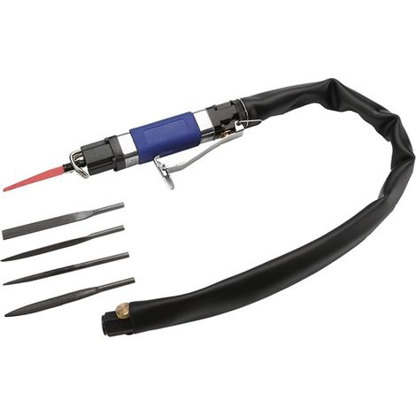 Kit de micro-meuleuse pneumatique Scie à corps à air alternatif 2-en-1 et Kit de limes à air outil de lime à air pneumatique outils de polissage de lime à piston polisseuse de lime(Blauw) (1/5)