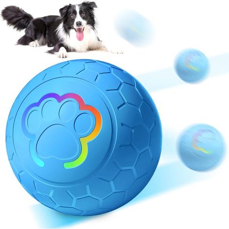 Palla interattiva a LED ricaricabile tramite USB per cani di taglia media e grande (blu) (1/5)