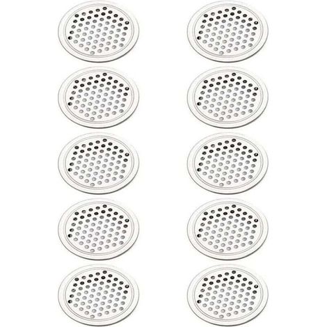 Rejilla de ventilación redonda de acero inoxidable de 20 piezas, cubierta circular para gabinete, alacena, aire de escape, rejilla de escape para muebles de cocina, ranuras de ventilación (53 mm) (1/4)