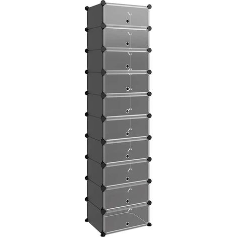 Maison Exclusive - Scarpiera Nera 44x32x174 cm in PP (1/5)