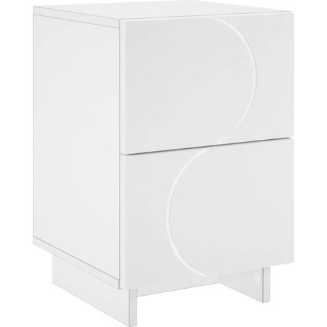 Table de chevet Blanc 33,5 x 34,5 x 50 cm Bois d'ingénierie vidaXL (1/5)