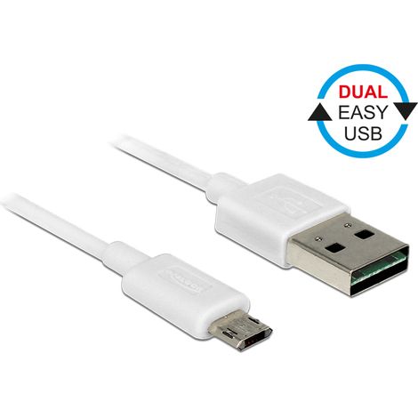 Kabel easy usb 2.0-a  easy micro-b stecker/stecker weiÃ 0,5 m