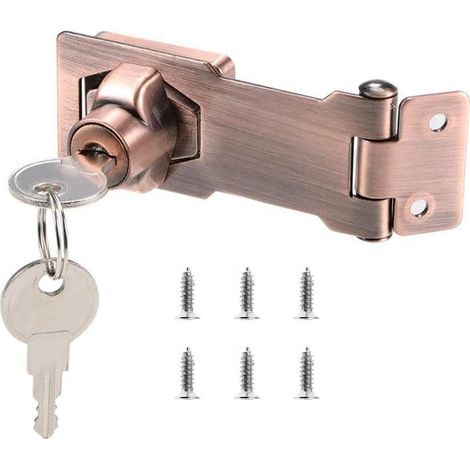 Abschließbare Überfalle 76mm mit Schlüssel, Rostfreier Stahl, Rot Kupfer