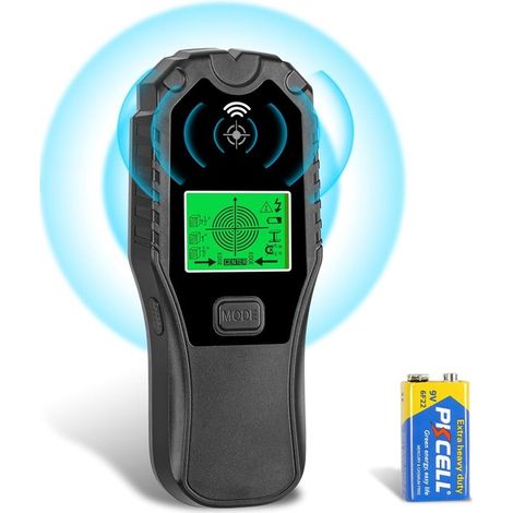 Detector de cables de corriente, detector de metales de pared, buscador de vigas con pantalla LCD, apto para madera, corriente alterna y metal.