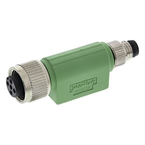 Adaptateur pour connecteur cylindrique Droit Phoenix Contact M8 Simple M12 4 contacts Femelle, placage Nickel ( Prix pour 1 )